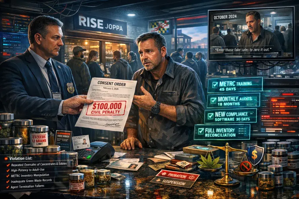Maryland Cannabis Administration Imposes $100,000 Fine on RISE Joppa for Compliance Failures
