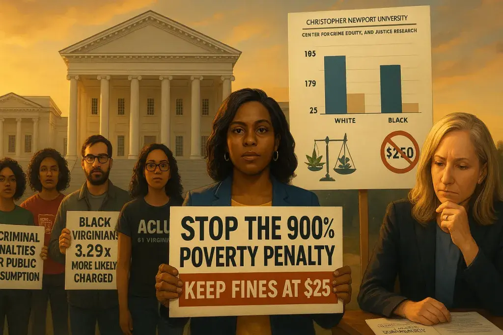 Virginia Advocates Push Governor to Strike 900 Percent Cannabis Fine Increase Backed by Racial Data