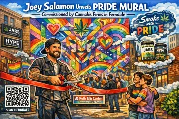 Joey Salamon Unveils Pride Mural Commissioned by Cannabis Firms in Ferndale